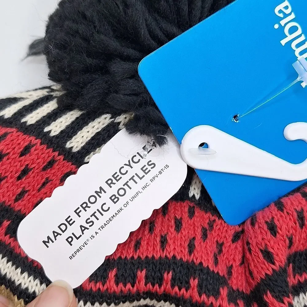Columbia knit beanie Palmer Peak Pom Pom unisex printed fleece lined hat